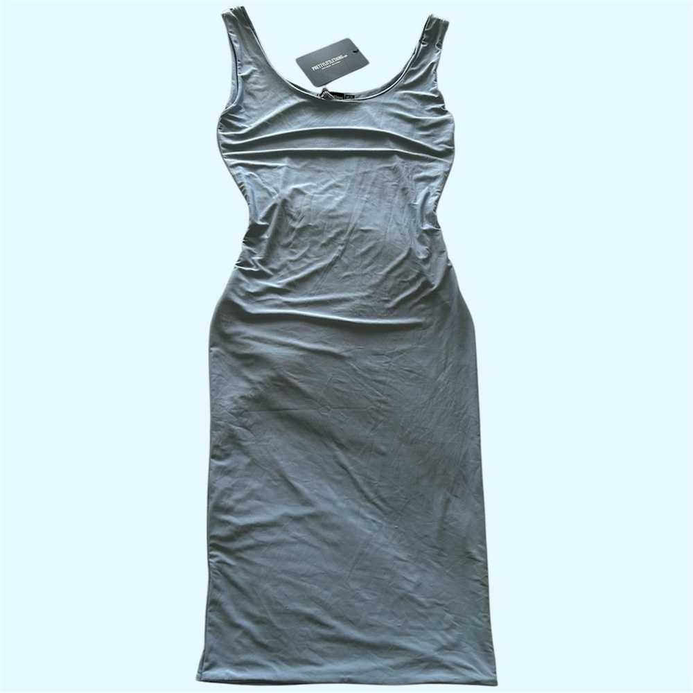 NEW PrettyLittleThing Slinky Light Blue Dress in Size 10